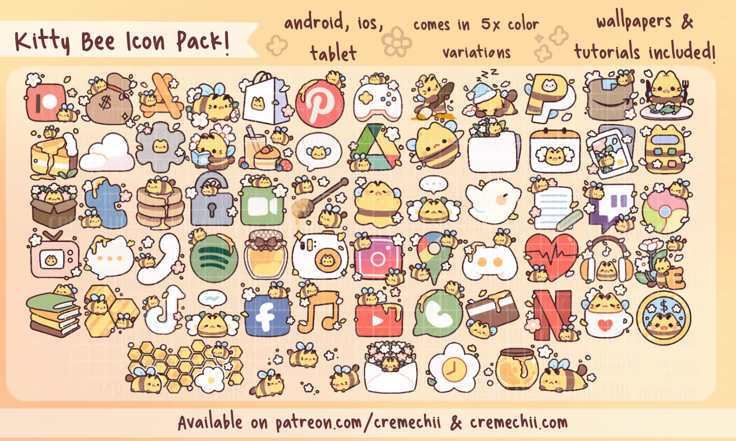 Kitty Bee App Icon Set | June 2023