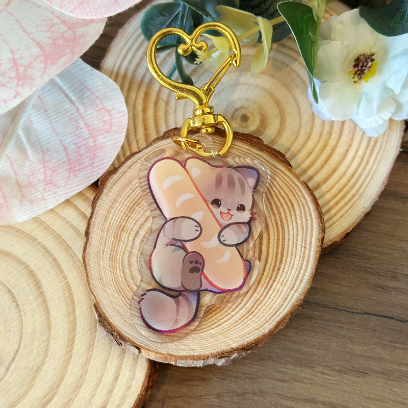 Baguette Kitty | 2" Acrylic Keychain