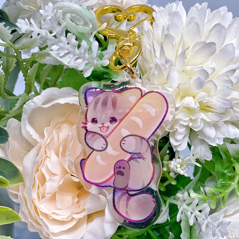 Baguette Kitty | 2" Acrylic Keychain