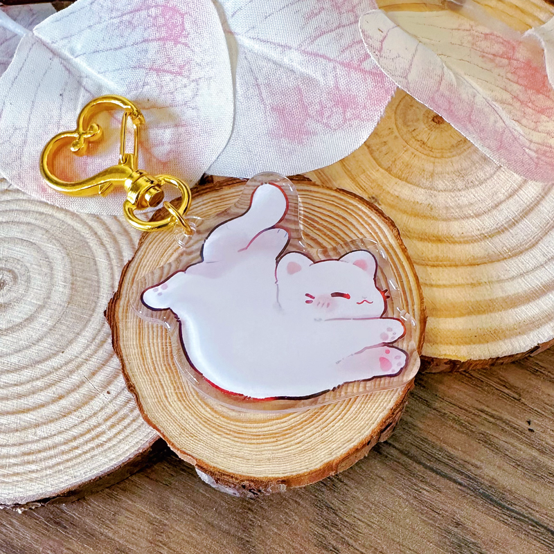 Stretchy Kitty | 2" Acrylic Keychain
