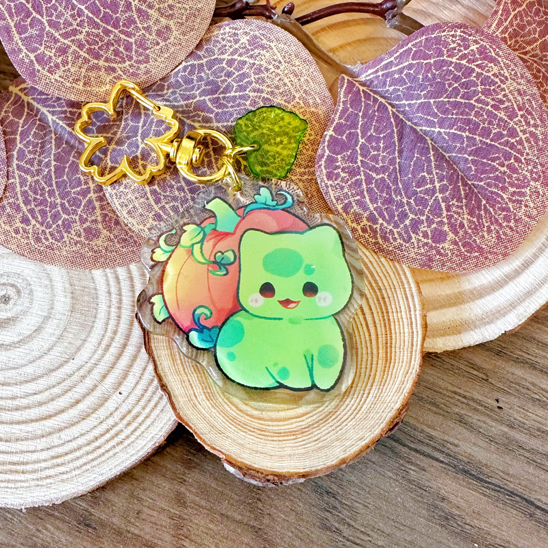 Pumpkin Bulbasaur | 2" Acrylic Keychain