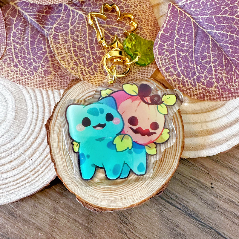 Jack-O-Lantern Bulbasaur | 2" Acrylic Keychains