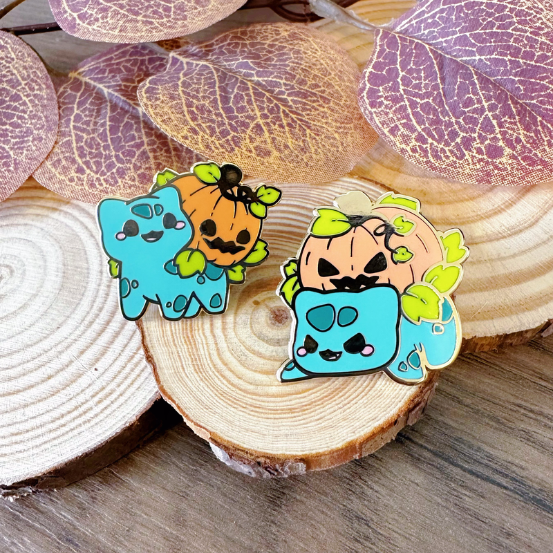 Jack-O-Lantern Bulbasaurs | Enamel Pin