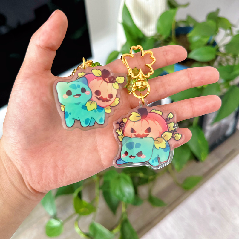 Jack-O-Lantern Bulbasaur | 2" Acrylic Keychains