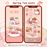 Spring Tea Icon Set
