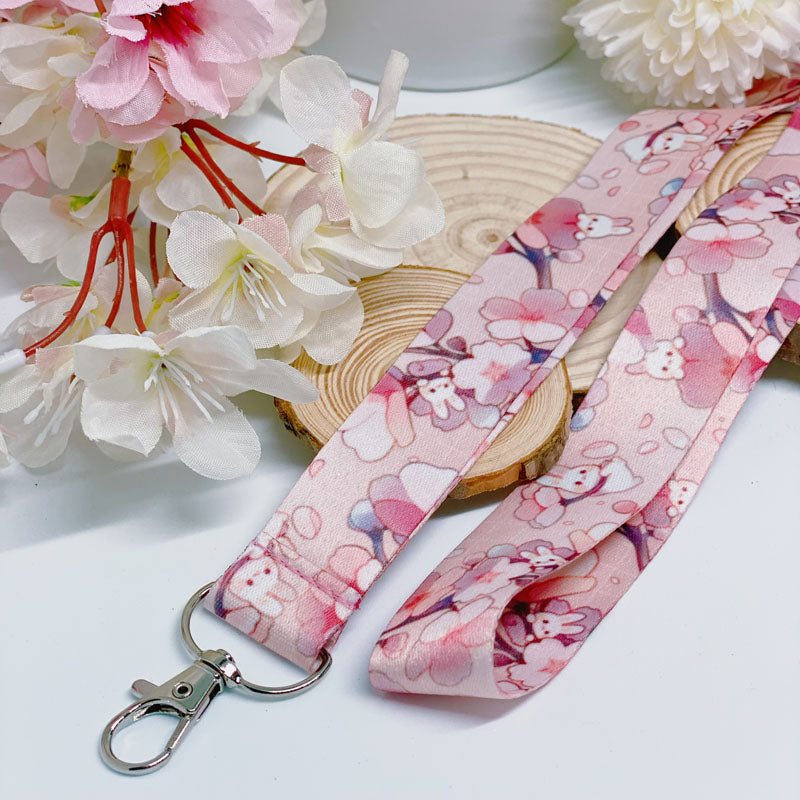Sakura Bunnies | Lanyard Keychain Holder