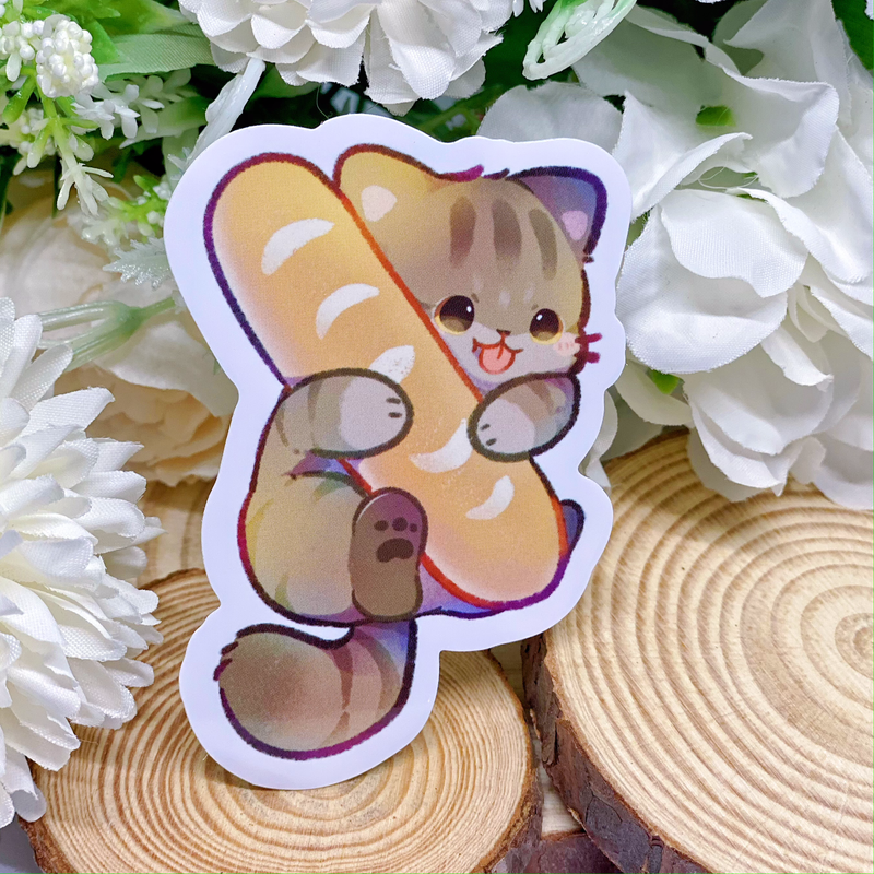Baguette Kitty | Waterproof Die-Cut PVC Sticker