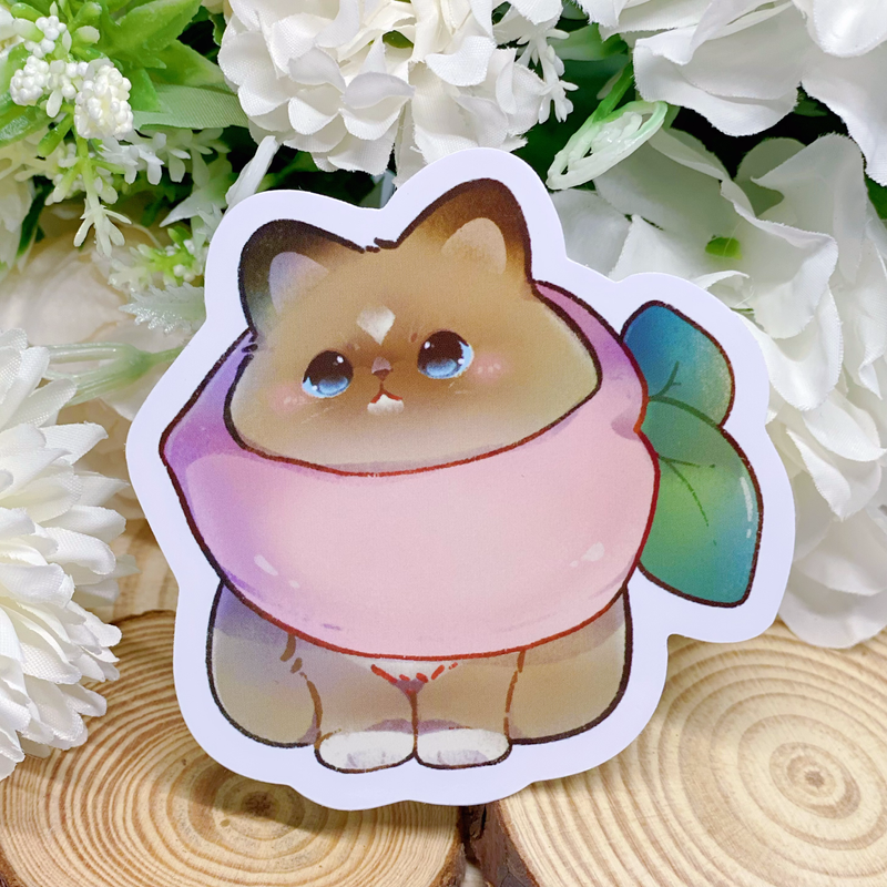 Peachy Kitty | Waterproof Die-Cut PVC Sticker