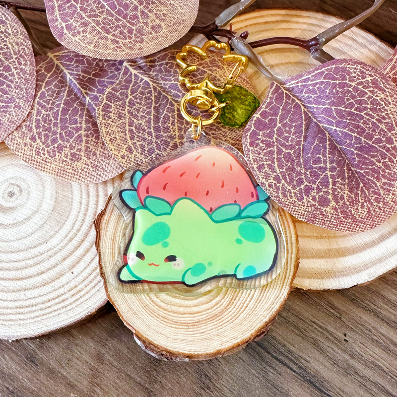 Strawberry Bulbasaur | 2" Acrylic Keychain