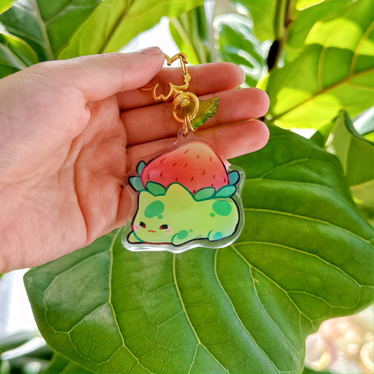 Strawberry Bulbasaur | 2" Acrylic Keychain