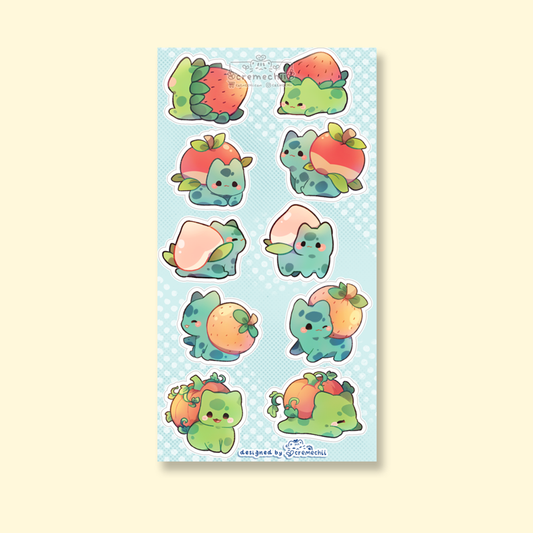 Fruity Bulbasaurs | Waterproof Transparent PVC Sticker