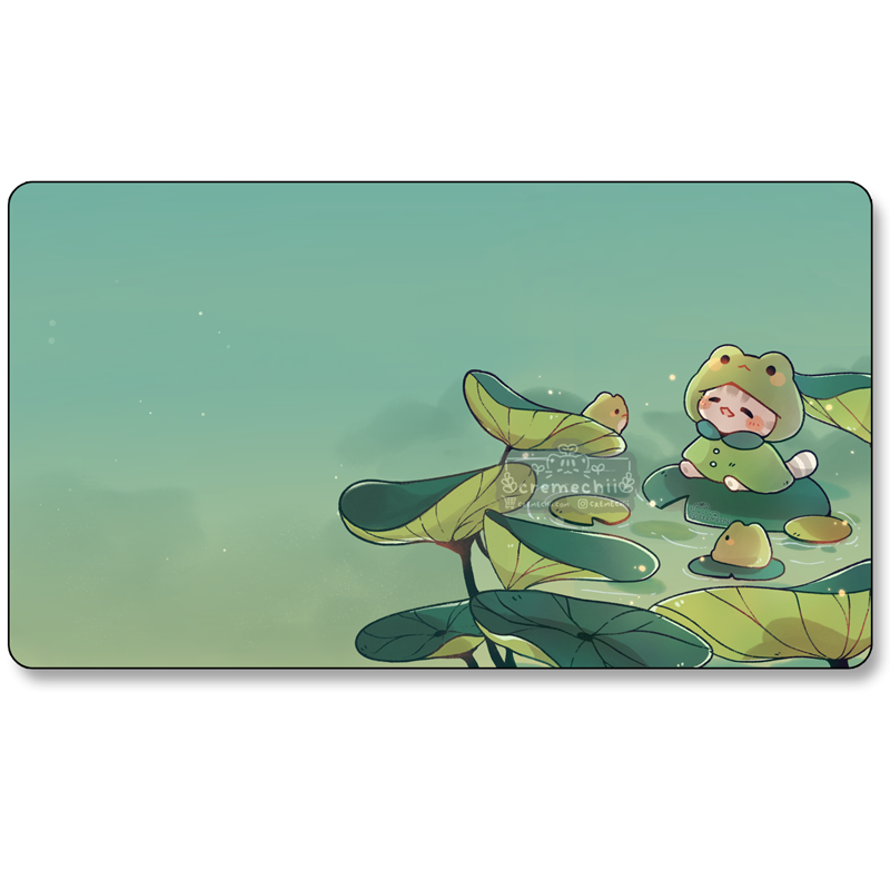Lily the Froggy Kitty | Large Deskmat Mouse Pad
