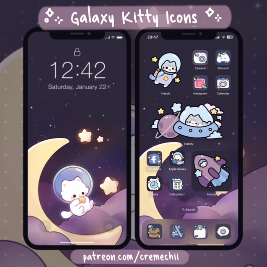 Galaxy Kitty App Icon Set | January 2023