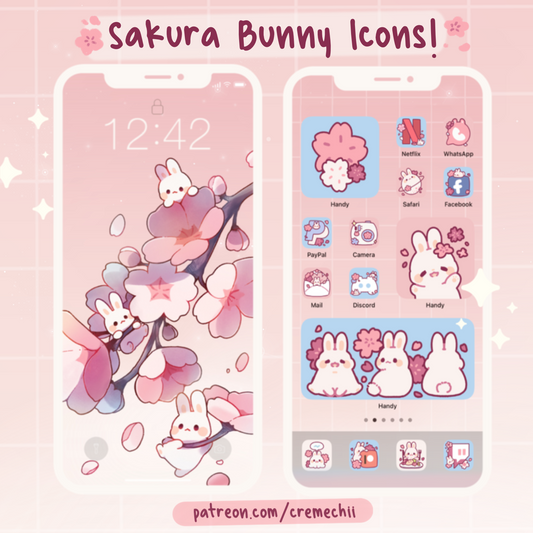 Sakura Bunny App Icon Set | April 2022