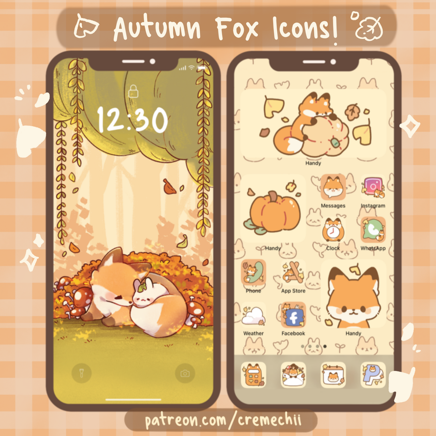 Cute Autumn Fox App Icon Set | September 2022