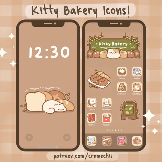 Kitty Bakery App Icon Set | June 2022