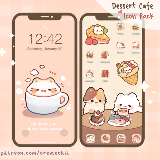 Kitty Dessert Parlour App Icon Set | February 2022