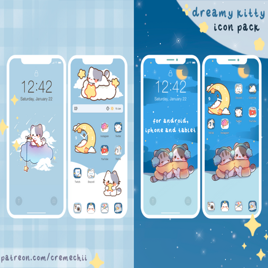 Dreamy Kitty App Icon Set | January 2022